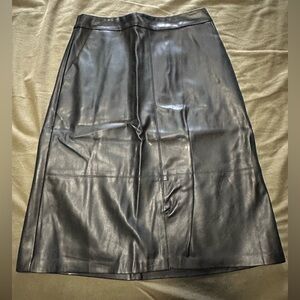 a new day Black A-Line Leather Skirt